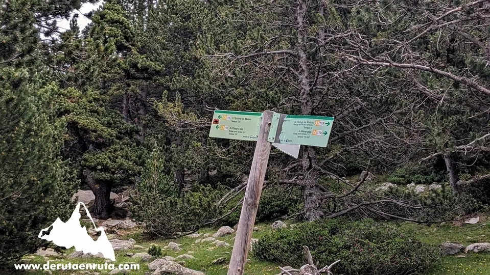 Cartel en dirección a Malniu